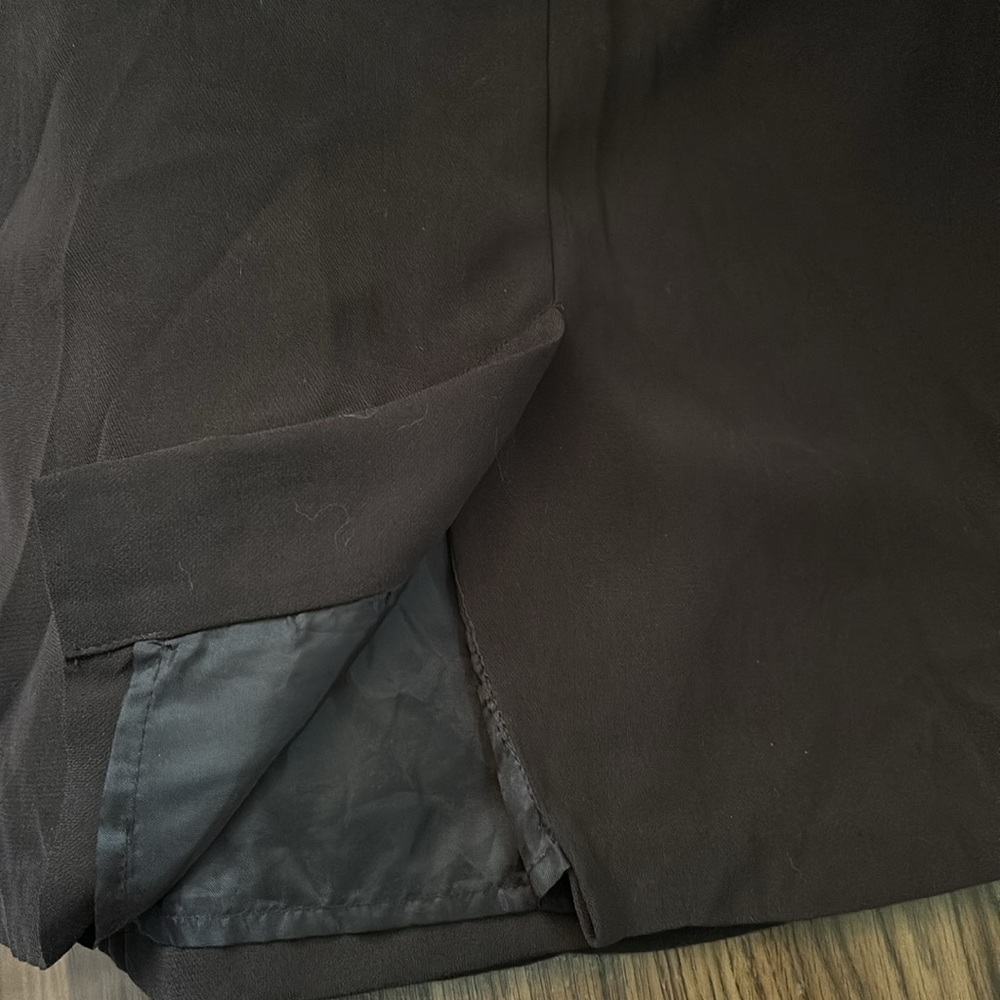 Cato Dark Brown Lined Pleated Skirt Wrap Back Zipper Polyester 12 Women’s